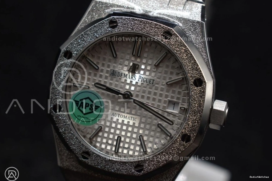 SA3120 Affordable Frosted SS Super SS 15454 On Textured White Dial Royal Clone Oak 1033 Edition APSF 1:1 Best 37mm Bracelet 1002